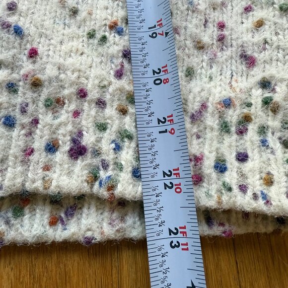 Solitaire Size M Multicolor Chunky Knit Long Sleeve Crewneck Confetti Sweater - Picture 11 of 16